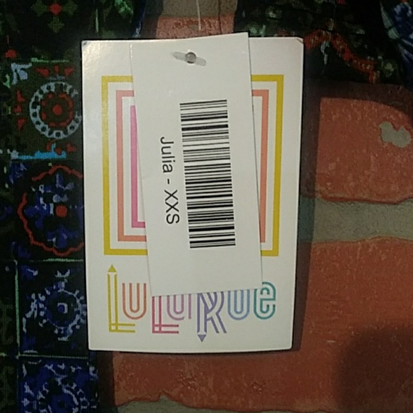 NWT LuLaRoe Julia dress XXS pattern blue green - Picture 2 of 4